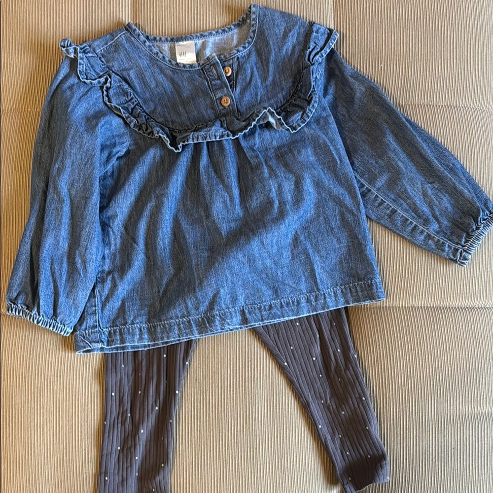 H&M Denim Top and leggings